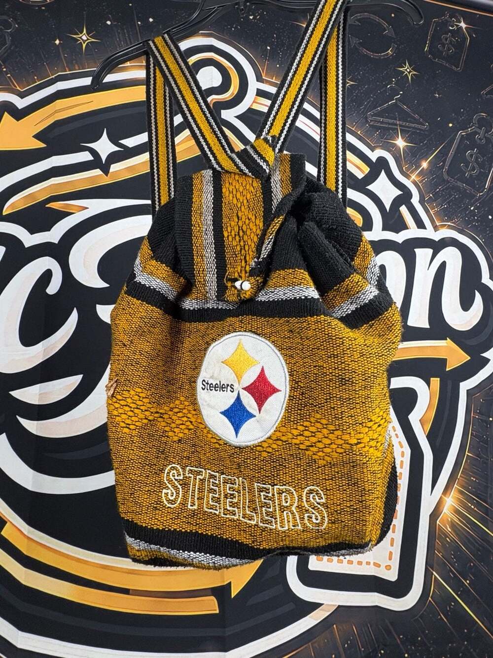 Pittsburgh Steelers Knitted Fan Backpack Boho Long Straps